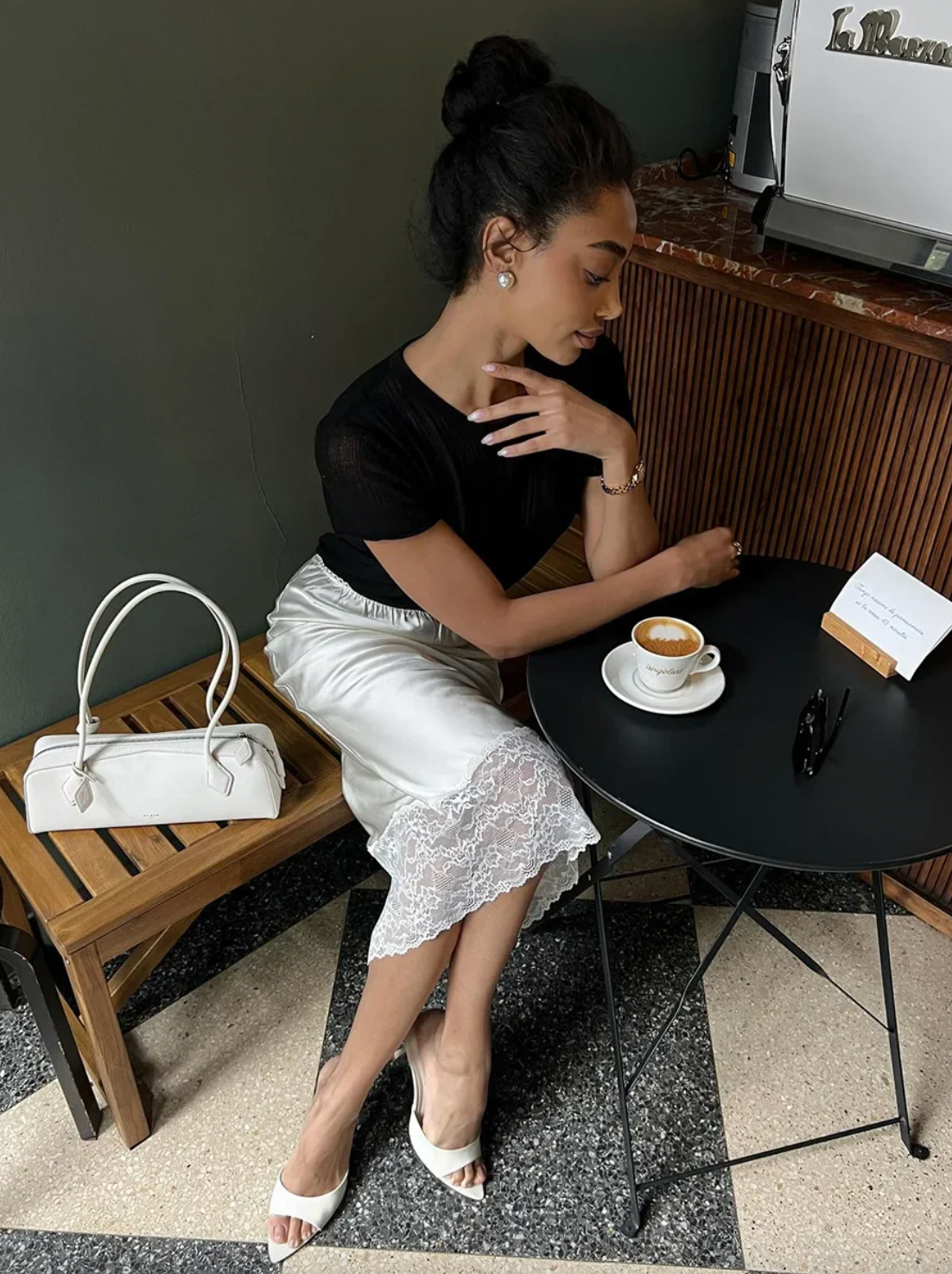 Elevate your wardrobe with the Margot Lace Skirt, an elegant satin piece designed for the modern professional woman. Featuring a high waist and graceful lace splice detail, this long skirt combines sophistication with comfort, ideal for summer wear. Its refined silhouette enhances your figure while maintaining a polished look suitable for any formal or business setting. The breathable satin fabric ensures all-day comfort, making it a versatile addition to your seasonal collection.