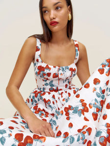 The Balia Linen Dress in Strawberry Jam by Reformation offers a refined blend of comfort and style with its lightweight linen fabric, ideal for warm weather. Expertly designed with back smocking, it ensures a flexible fit while adjustable straps provide personalized comfort. The scoop neckline adds a flattering touch, and the dress is fully lined for a smooth feel. Practical side pockets enhance functionality without compromising elegance, making this piece a versatile staple for any sophisticated wardrobe.