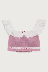 Indulge in the luxurious comfort and sophisticated style of the Darling Striped Skirt in Peppermint by Frankies Bikinis. Expertly crafted from soft washed poplin fabric, this two-tier skirt features a hidden elasticated waistband and delicate embroidered eyelet trim. Pair with the matching crop top for a chic and timeless look.