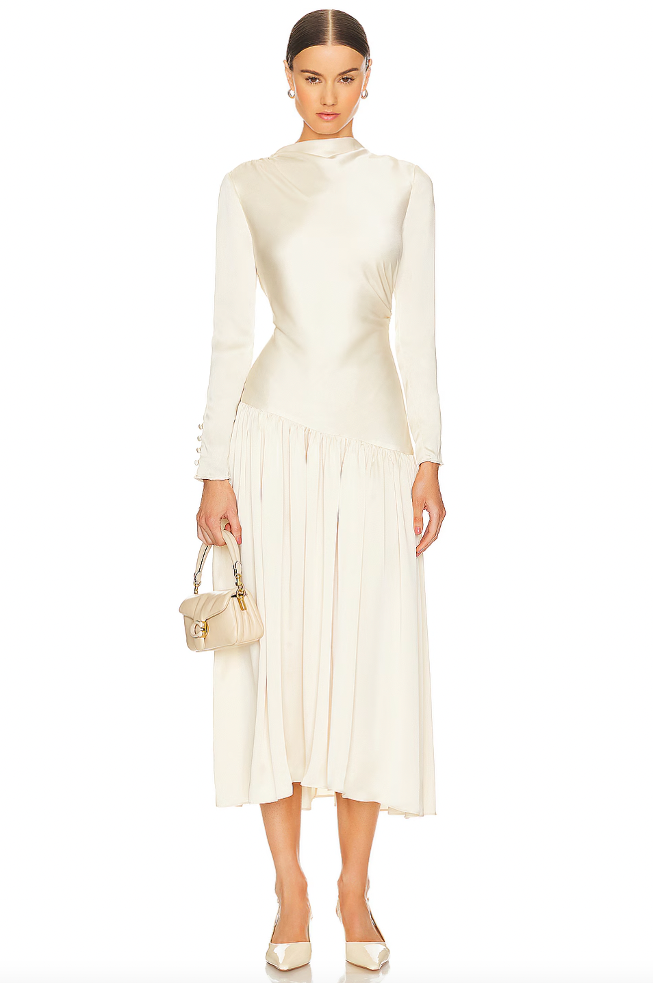 Revamp your wardrobe with the exquisite Odella Dress. Made from luxurious satin, this dress boasts a hidden zipper, back cut-out with collar button loop closure, and partial lining for a touch of luxury. Perfect for elevated and sophisticated events.