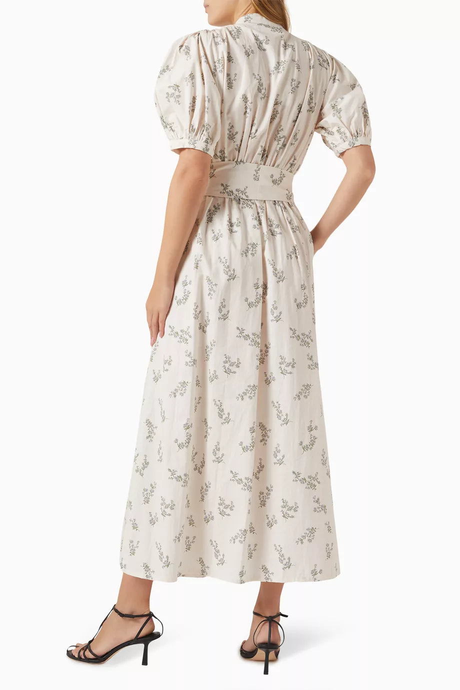 Defined by a fit-and-flare silhouette, the Adaline dress is finished with voluminous puffed sleeved. Cut from crisp cotton, the elegant silhouette features soft pleats throughout the top, a self-tie waist and pockets for keeping a lip gloss and card holder.