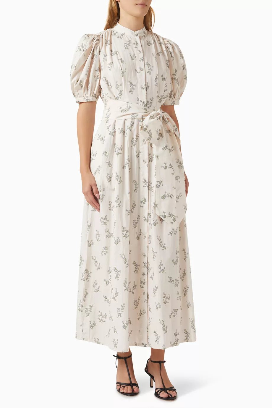 Defined by a fit-and-flare silhouette, the Adaline dress is finished with voluminous puffed sleeved. Cut from crisp cotton, the elegant silhouette features soft pleats throughout the top, a self-tie waist and pockets for keeping a lip gloss and card holder.