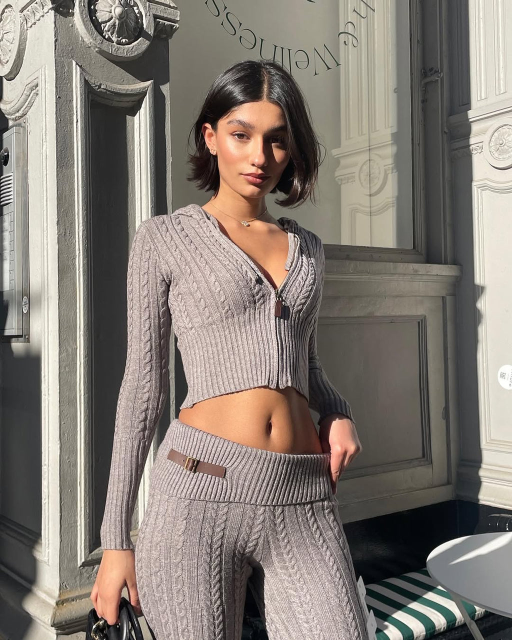 Introducing the Fleur Knit Pant, a masterpiece of elegance and comfort. With a low rise fit, and ribbed rollover waist, these pants are sweet yet sophisticated. Made with cloud knit fabric, Fleur is designed to flatter all sizes and be cherished for seasons to come. Indulge in luxury with Fleur.