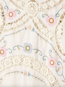 Crafted from a refined cotton and linen blend, the Vesna Linen Dress by SEA features delicate broderie anglaise trim and intricate embroidery, highlighting expert craftsmanship. Its midi length offers timeless elegance, while breathable fabrics ensure comfort in warmer weather. This dress effortlessly balances classic design with modern appeal, making it a versatile addition to a sophisticated wardrobe.