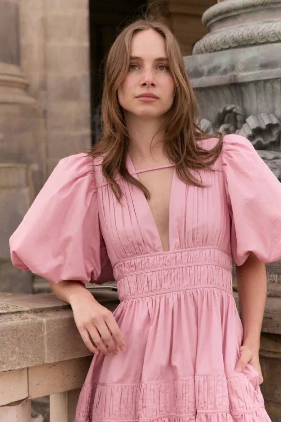Fallingwater Puff Sleeve Midi Dress Mademoiselle Boutique Fallingwater Puff Sleeve Midi Dress Mademoiselle Boutique