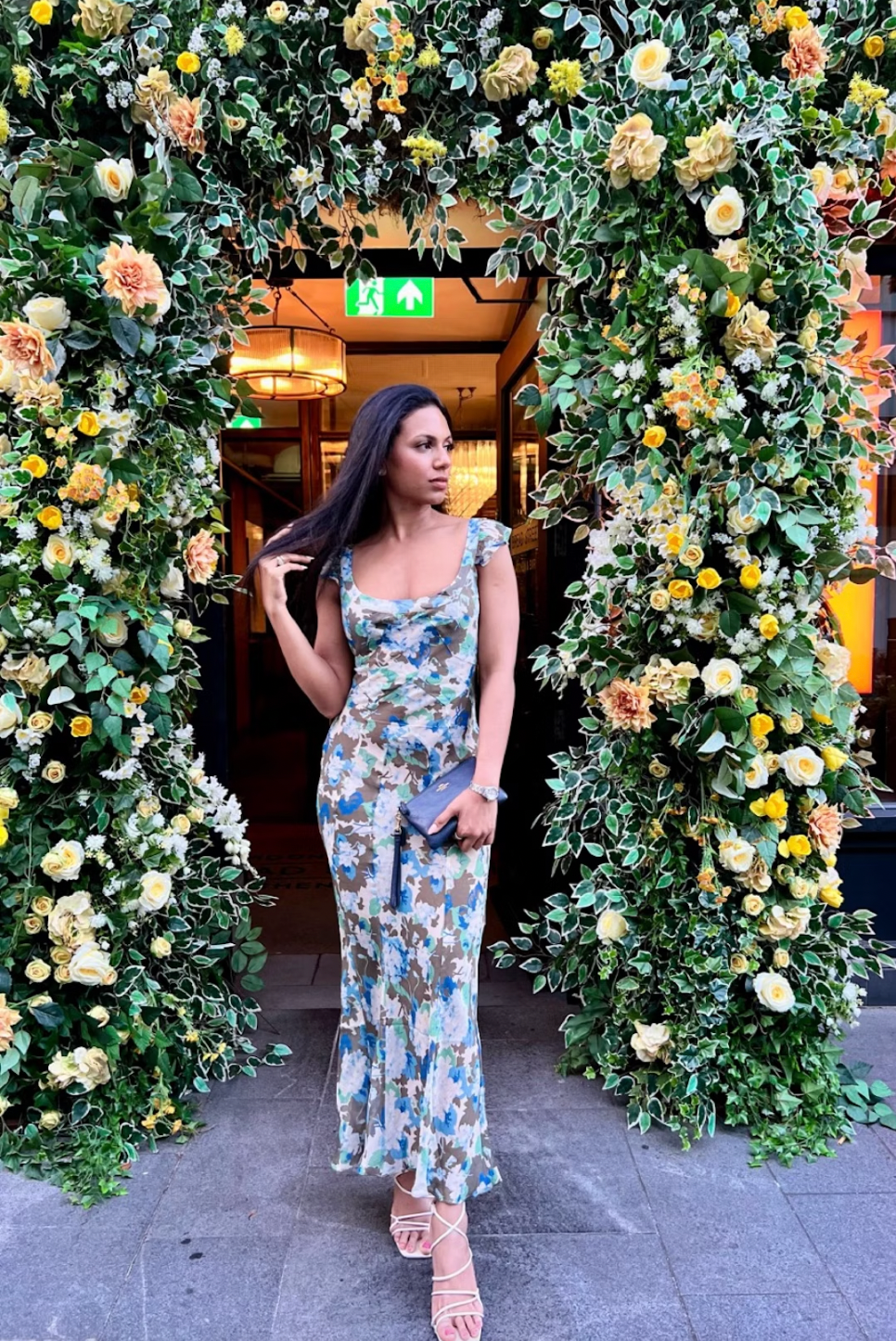 Introducing the Lila Maxi Dress in Blue - the ultimate piece to make you feel feminine and chic. With delicate capped frill sleeves, seam detailing, and a back waist tie, this dress flatters your figure. Made from silk crepon, it can be worn sheer or with a slip for more coverage. Complete your look with hoops and glossy lips - the must-have dress of the season!