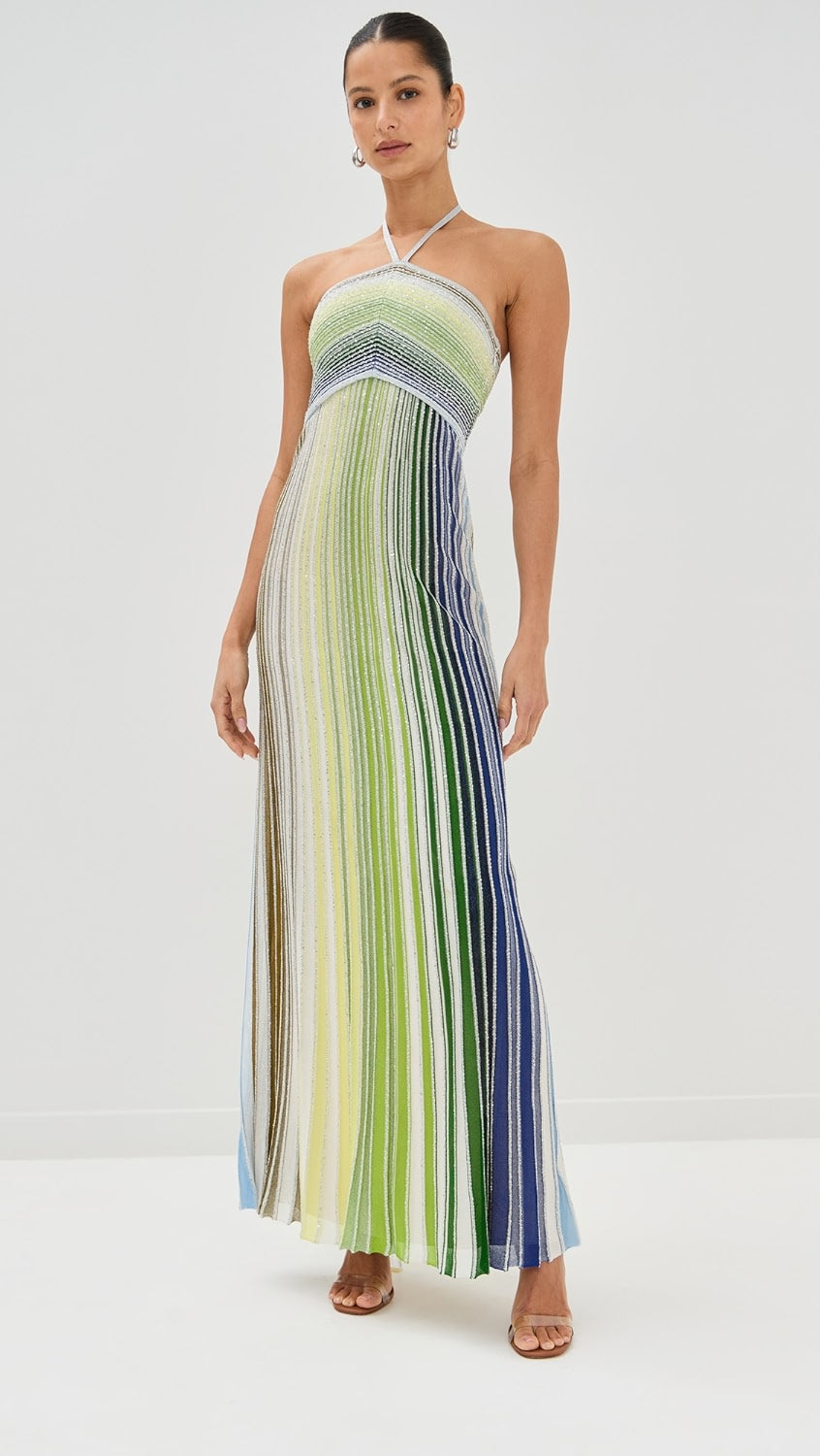 Missoni’s Sleeveless Long Dress combines elegant design with comfort, perfect for upcoming seaside events. Made from a soft rayon blend, it ensures lightweight wear while maintaining breathability. The fitted waist enhances your figure, while the flowing skirt adds graceful movement, creating a refined silhouette that elevates your presence effortlessly. This dress is a smart addition to your wardrobe, balancing stylish appeal with ease.